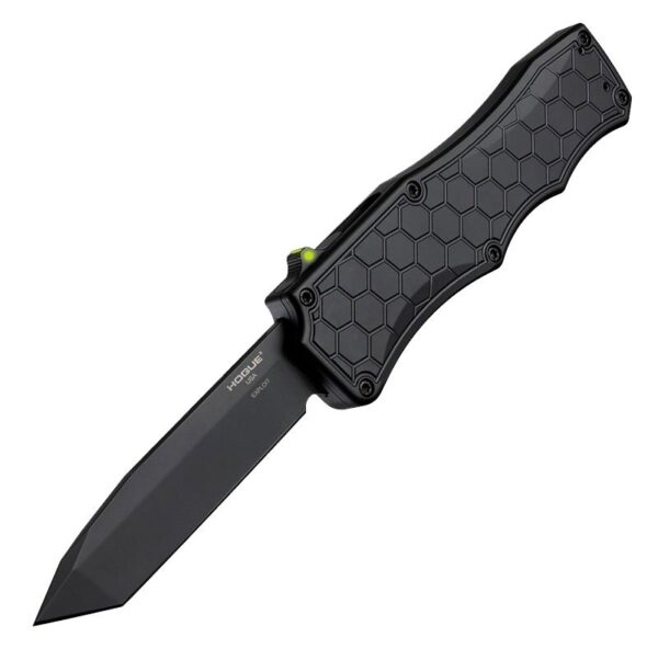 Hogue Exploit OTF Automatic Knife 3-1/2" Tanto Blade Black - Precision Shot Firearms