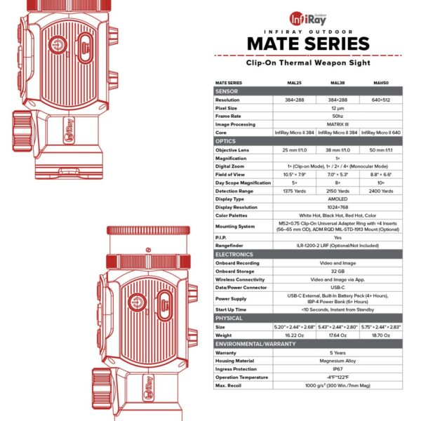 InfiRay MATE 640 50mm Clip-On Thermal Weapon Sight - Precision Shot Firearms