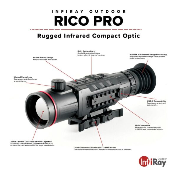 InfiRay RICO PRO 640 Variable 25/50mm Thermal Weapon Sight - Precision Shot Firearms