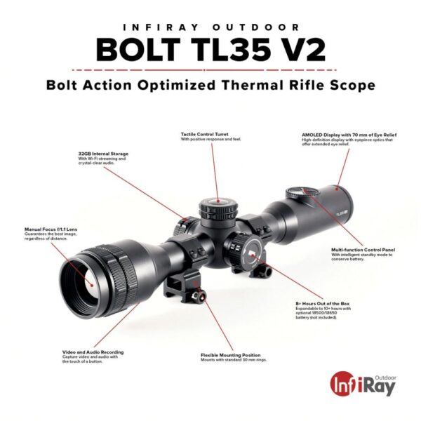InfiRay BOLT TL35 V2 Thermal Weapon Sight 384x288 35mm - Precision Shot Firearms
