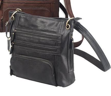 Bulldog Large Cross Body Style Purse w/Holster - Large Black - Precision Shot Firearms