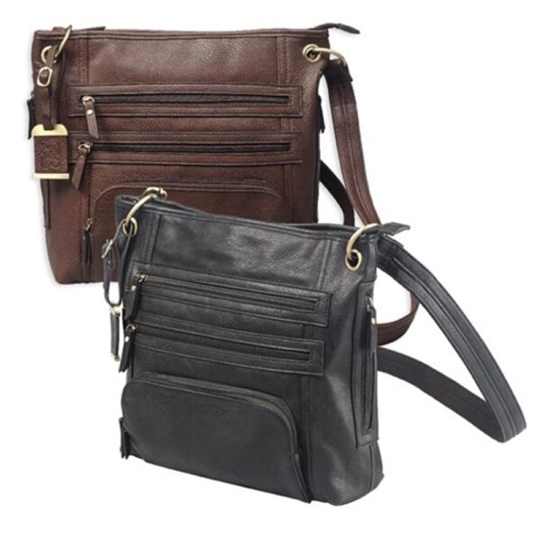 Bulldog Large Cross Body Style Purse w/Holster - Chocolate Brown - Precision Shot Firearms