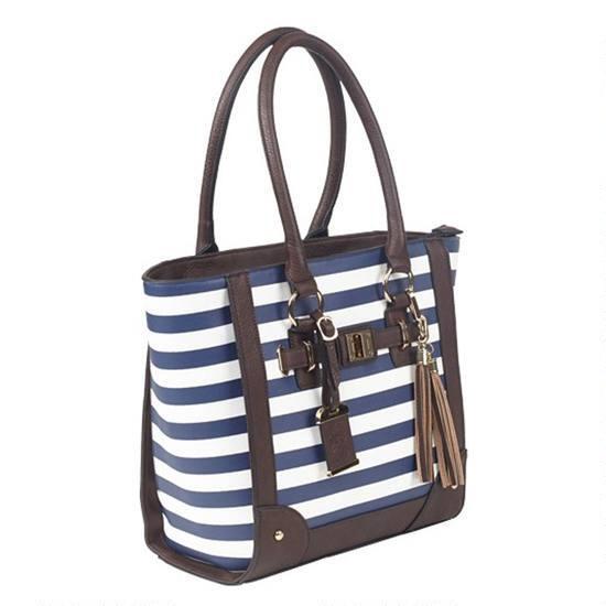 Bulldog Tote Style Purse w/Holster - Navy Stripe - Precision Shot Firearms