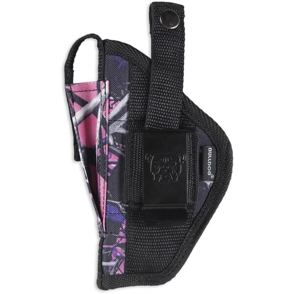 Bulldog Extreme Handgun Holster with Belt Loop and Clip for Mini Semi Autos Ruger LCP Muddy Girl Pink Camo Ambi - Precision Shot Firearms