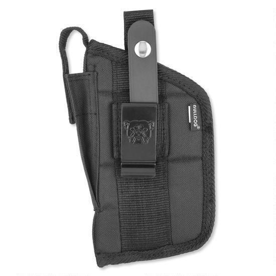 Bulldog Extreme Handgun Holster with Belt Loop and Clip for Compact Autos with 2.5-3.75" Barrels with Laser or Light Black Ambi - Precision Shot Firearms