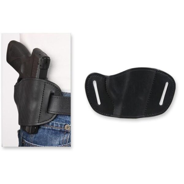 Bulldog Molded Leather Belt Slide Holster for Most Large Frame Autos Black RH - Precision Shot Firearms