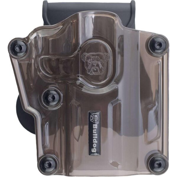 Bulldog Max Multi-Fit Polymer Holster w/ Paddle-Transparent Smoke Brown RH - Precision Shot Firearms