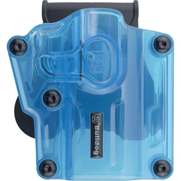 Bulldog Max Multi-Fit Polymer Holster w/ Paddle-Transparent Blue RH - Precision Shot Firearms