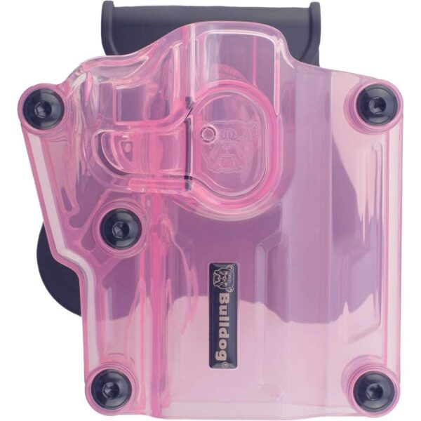 Bulldog Max Multi-Fit Polymer Holster w/ Paddle-Transparent Pink RH - Precision Shot Firearms