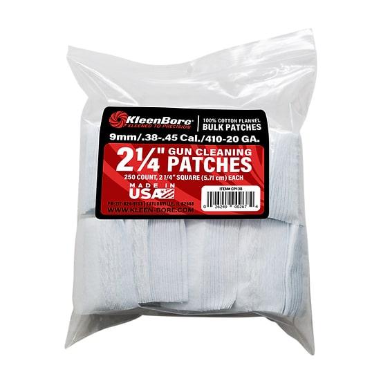 KleenBore 2 1/4" Bore Cleaning Patches .38/.45 Cal .410-20 ga 250/ct - Precision Shot Firearms