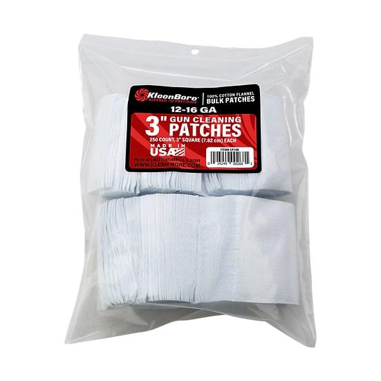 KleenBore 3" Bore Cleaning Patches 12-16 ga 250/ct - Precision Shot Firearms