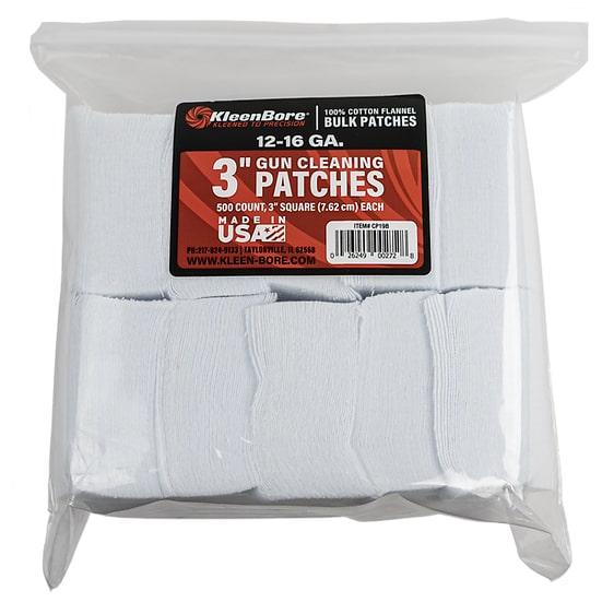 KleenBore 3" Bore Cleaning Patches 12-16 ga 500/ct - Precision Shot Firearms