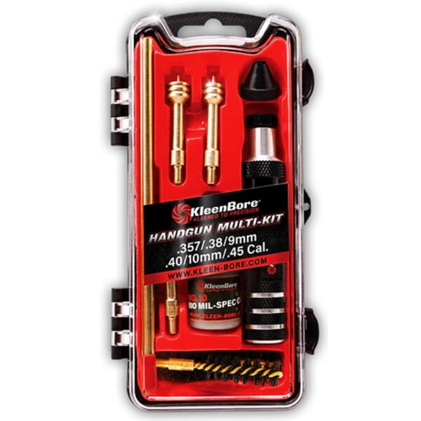 KleenBore Multi-Handgun Cleaning Kit .38/9mm Luger/10mm/.40/.45 Caliber - Precision Shot Firearms
