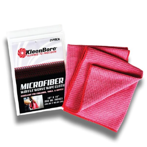KleenBore Waffle Weave MicroFiber Red Cloths 16x16 Size 2/ct - Precision Shot Firearms