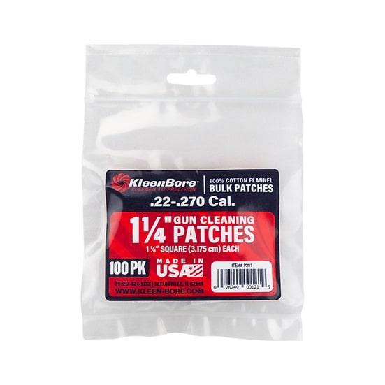 KleenBore Cotton Patches 1 1/4" Square .22-.270 Cal 100/ct - Precision Shot Firearms