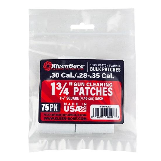 KleenBore Cotton Patches 1 3/4" Square .28-.35 Cal 75/ct - Precision Shot Firearms