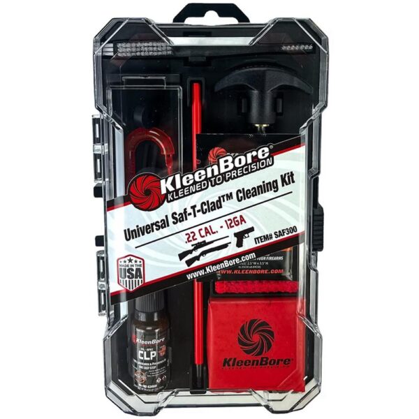 KleenBore Universal SAF-T-CLAD Cleaning Kit .22 Cal. - 12 ga Handgun Rifle Shotgun - Precision Shot Firearms