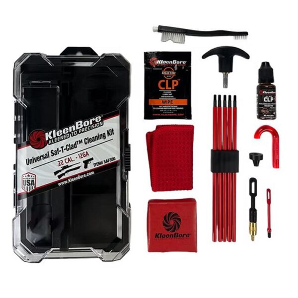 KleenBore Universal SAF-T-CLAD Cleaning Kit .22 Cal. - 12 ga Handgun Rifle Shotgun - Precision Shot Firearms