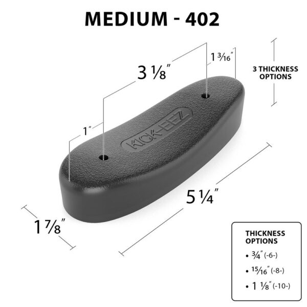 KICK-EEZ Trap Recoil Pad 1-7/8" x 5-1/4" x 3/4" Black - Precision Shot Firearms