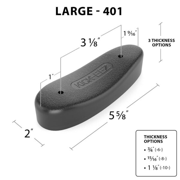 KICK-EEZ Trap Recoil Pad 2" x 5-5/8" x 1-1/8" Black - Precision Shot Firearms