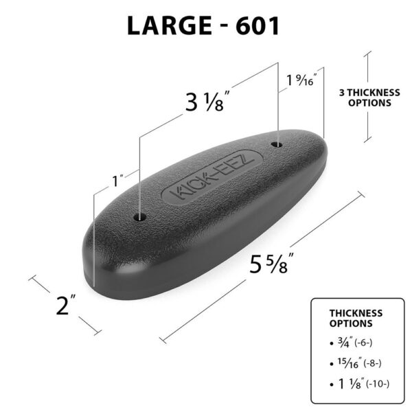 KICK-EEZ Rocker Tapered Recoil Pad 2" x 5-11/16" x 1-1/8" Black - Precision Shot Firearms