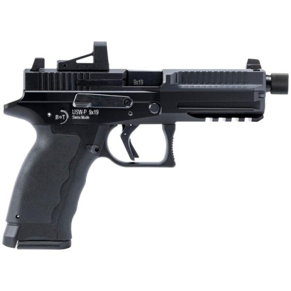 B&T USW P Handgun 9mm Luger 17 & 19rd Magazines 4.96" Barrel Black Optic Ready - Precision Shot Firearms