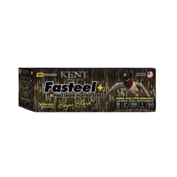 Kent Fasteel+ Precision Plated Steel Bayou Blend Shotshells 20ga 3" 1oz 1350 fps #3 & #5 100/ct - Precision Shot Firearms