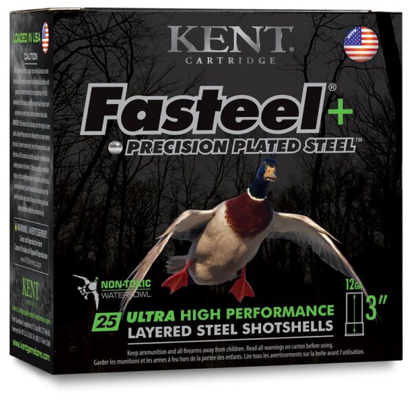 Kent Fasteel + Precision Plated Steel Waterfowl Shotshells 12ga 3" 1-1/4oz 1450 fps #4 & #6 25/ct - Precision Shot Firearms