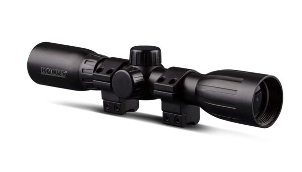 Konus KONUSFIRE 4x32mm Rifle Scope w/.22 Dovetail Mounting Rings 30/30 Reticle Black Matte - Precision Shot Firearms
