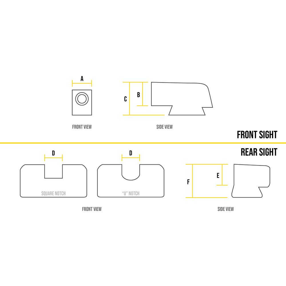 Ameriglo Optic Compatible Sight Set for Glock Gen 5 A-Cut Green with Black .240" Front Black Rear - Precision Shot Firearms