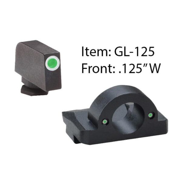 AmeriGlo Ghost Ring Night Sight Set For Select Glocks / Front Tritium - Green - Front Outline - White / Rear Tritium - Green - Precision Shot Firearms
