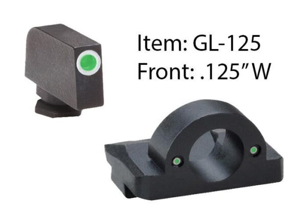 Ameriglo Ghost Ring Night Sight Set for Select Glocks / Front Tritium - Green / Front Outline - White / Rear Tritium - Green - Precision Shot Firearms