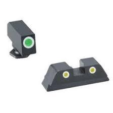 Green YellowTritium 3 dot sight set white outlines for Glock 42-43 - Precision Shot Firearms
