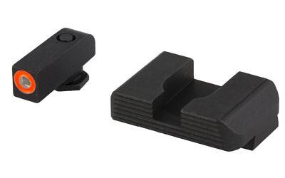 Ameriglo Glock Gen1-4 Hackathorn Sight for Glock 42-43 Green Tritium Orange Front - Black Serrated Rear - Precision Shot Firearms