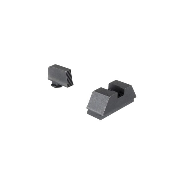 Ameriglo Optics Compatible Handgun Sight Set for Glock Flat Black .295? Rear 1L Tall Serrated Black .220? Front - Precision Shot Firearms