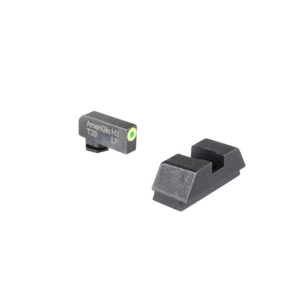 Ameriglo Optics Compatible Tritium Handgun Sight Set for Glock Flat Black .295? Rear 1L Tall Green with Lumigreen .220? Front - Precision Shot Firearms