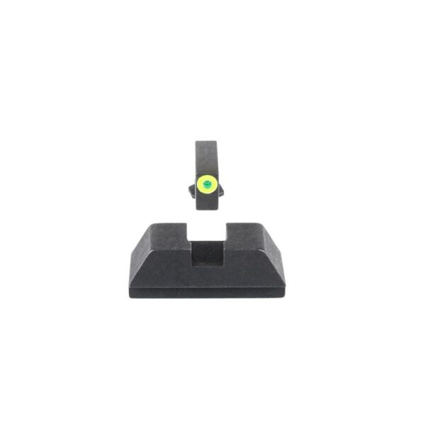 Ameriglo Optics Compatible Tritium Handgun Sight Set for Glock Flat Black .295? Rear 1L Tall Green with Lumigreen .220? Front - Precision Shot Firearms