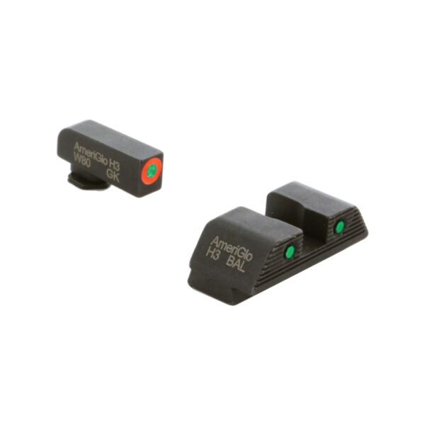 Ameriglo Trooper Tritium Sight Set Green with Orange Front Green with Black Rear for Glock - Precision Shot Firearms