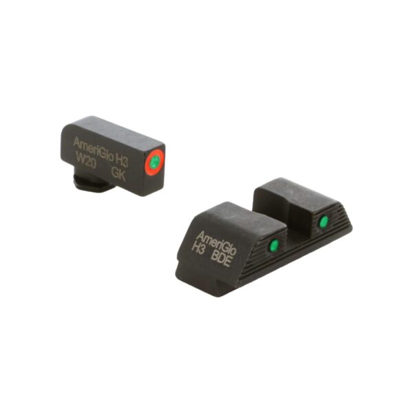 Ameriglo Trooper Tritium Sight Set Green with Orange Front Green with Black Rear for Glock Gen 5 - Precision Shot Firearms