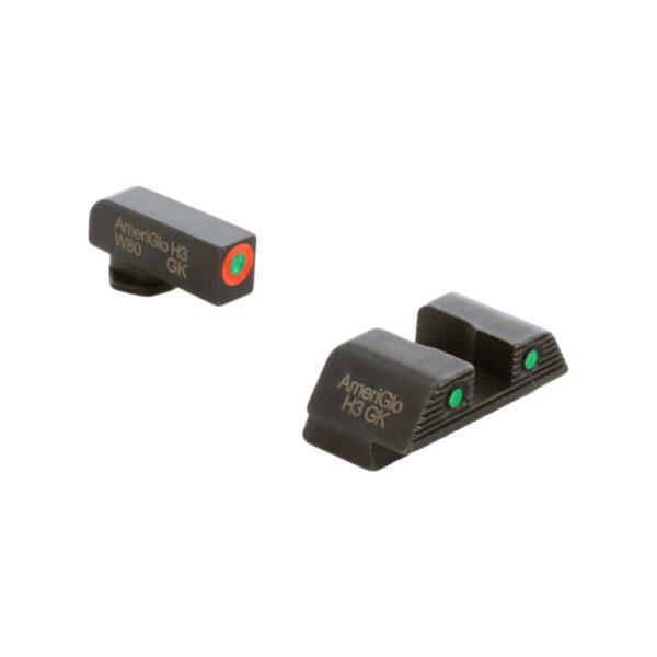 Ameriglo Trooper Tritium Sight Set Green with Orange Front Green with Black Rear for Glock 42 43 43x 48 - Precision Shot Firearms