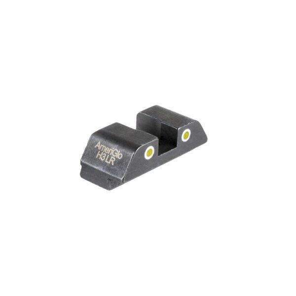 Ameriglo Tritium 2-Dot Rear Handgun Sight for Glock 42/43/43x/48 Yellow with White Front - Precision Shot Firearms