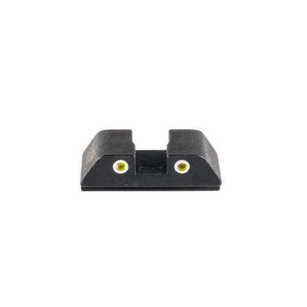 Ameriglo Tritium 2-Dot Rear Handgun Sight for Glock 42/43/43x/48 Yellow with White Front - Precision Shot Firearms