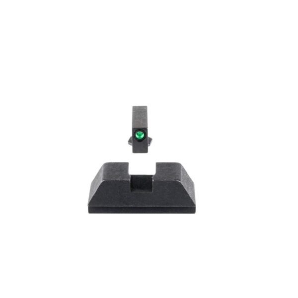 Ameriglo Optics Compatible Tritium Handgun Sight Set for Glock Flat Black .295? Rear 1L Tall Green with Black .220? Front - Precision Shot Firearms