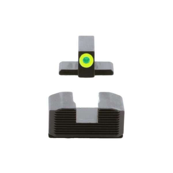 Ameriglo Green Tritium LumiGreen Outline Front Black Serrated Rear Hellcat OSP - Precision Shot Firearms