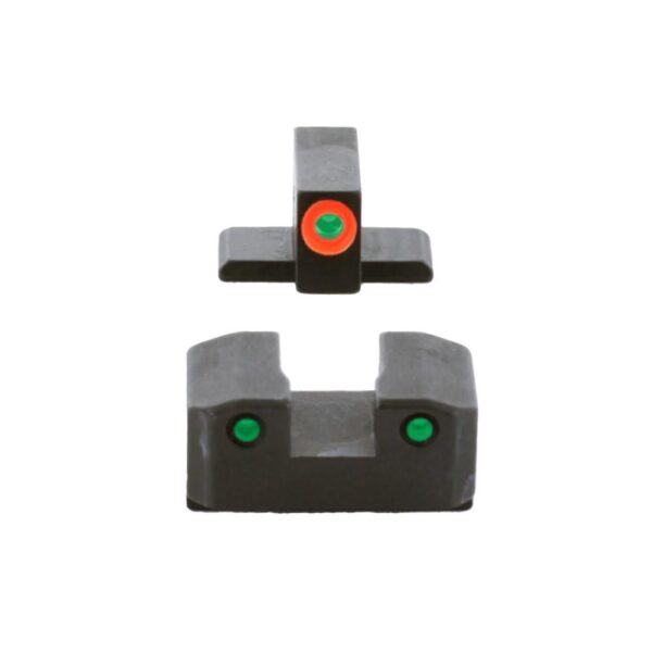 Ameriglo Trooper Tritium Handgun Sight Set for Sig with #6 Front and #8 Rear Green Rear Green with Orange Front - Precision Shot Firearms