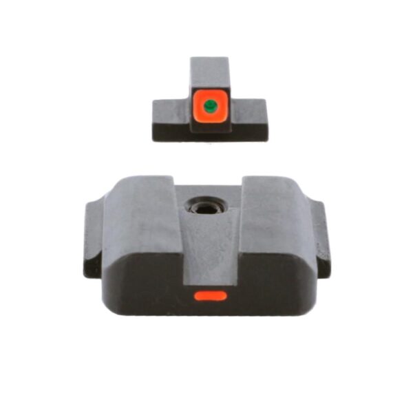 Ameriglo CAP Sight Set Green Tritium Orange Square Outline Front Orange Non-Trit Rear for M&P Shield - Precision Shot Firearms