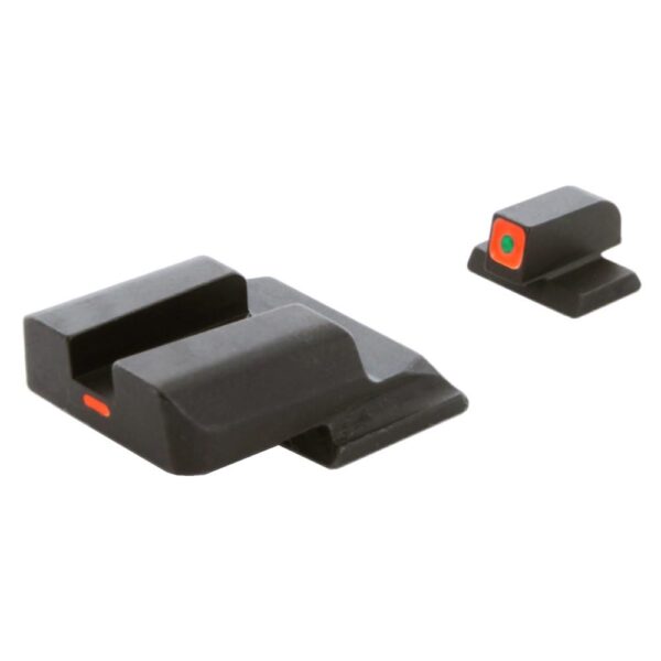 Ameriglo CAP Sight Set Green Tritium Orange Square Outline Front Orange Non-Trit Rear for M&P Shield - Precision Shot Firearms