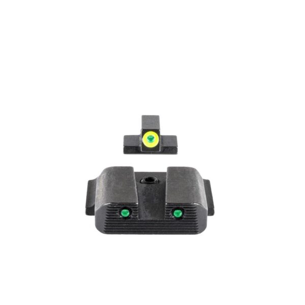 Ameriglo Trooper Tritium Handgun Sight Set for S&W M&P (Excludes .22/.380/Shield/EZ/Pro) Green Rear Green with LumiGreen Front - Precision Shot Firearms