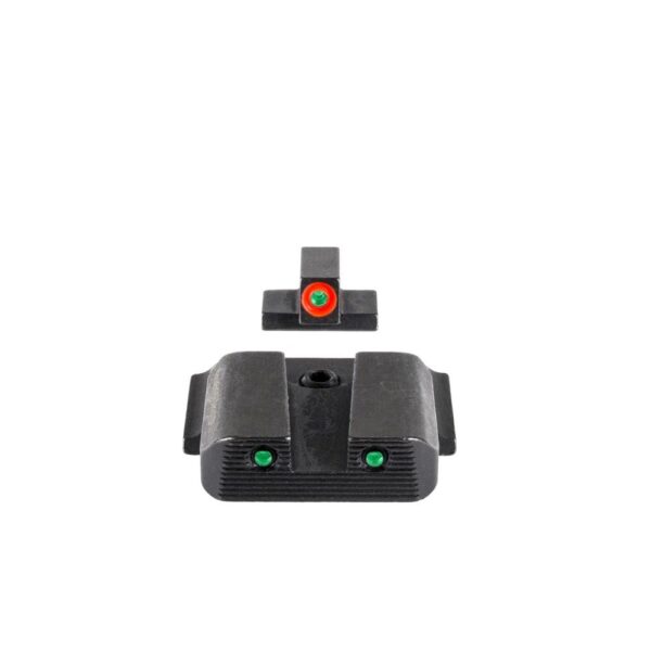 Ameriglo Trooper Tritium Handgun Sight Set for S&W M&P Shield (Excludes EZ) Green Rear Green with Orange Front - Precision Shot Firearms