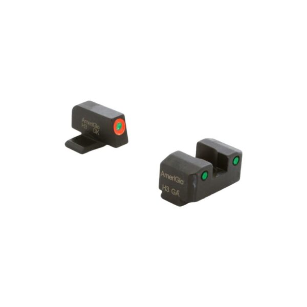 Ameriglo Trooper Tritium Handgun Sight Set for Springfield XD Green Rear Green with Orange Front - Precision Shot Firearms